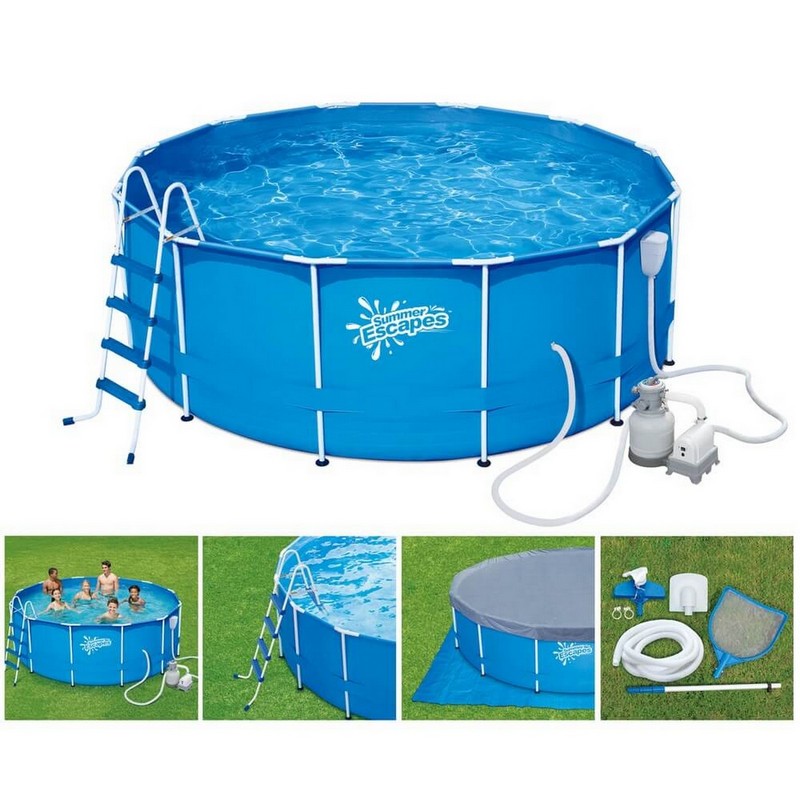 Каркасный бассейн круглый 366х132см+насос-фильтр SummerEscapes Polygroup P20-1252-S