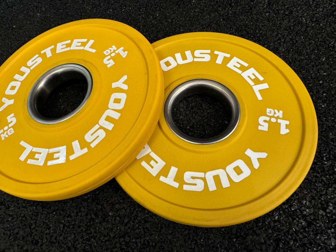 Диск 1,5кг, полиуретановый, тренировочный, желтый YouSteel