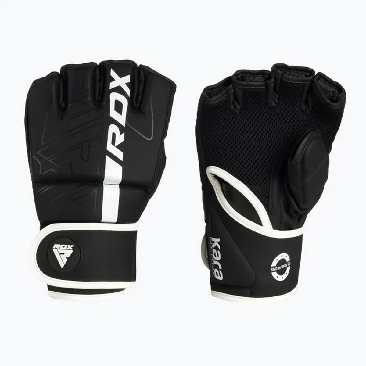 Перчатки тренировочные RDX Grappling F6 GGR-F6MW черный\белый матовый