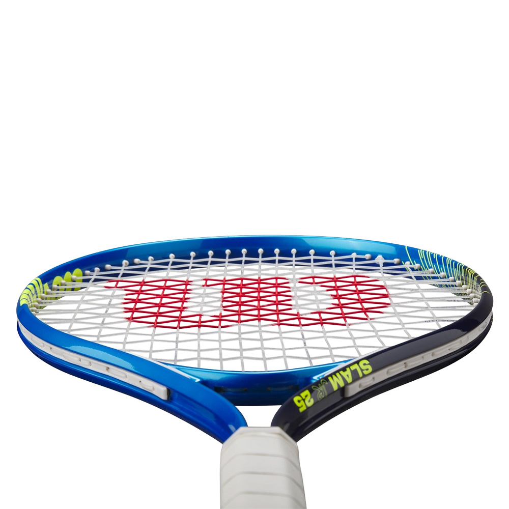 Ракетка для большого тенниса,детская 8-10лет, алюминий, со струнами Wilson Slam Jr 25, WR171810U сине-голубой