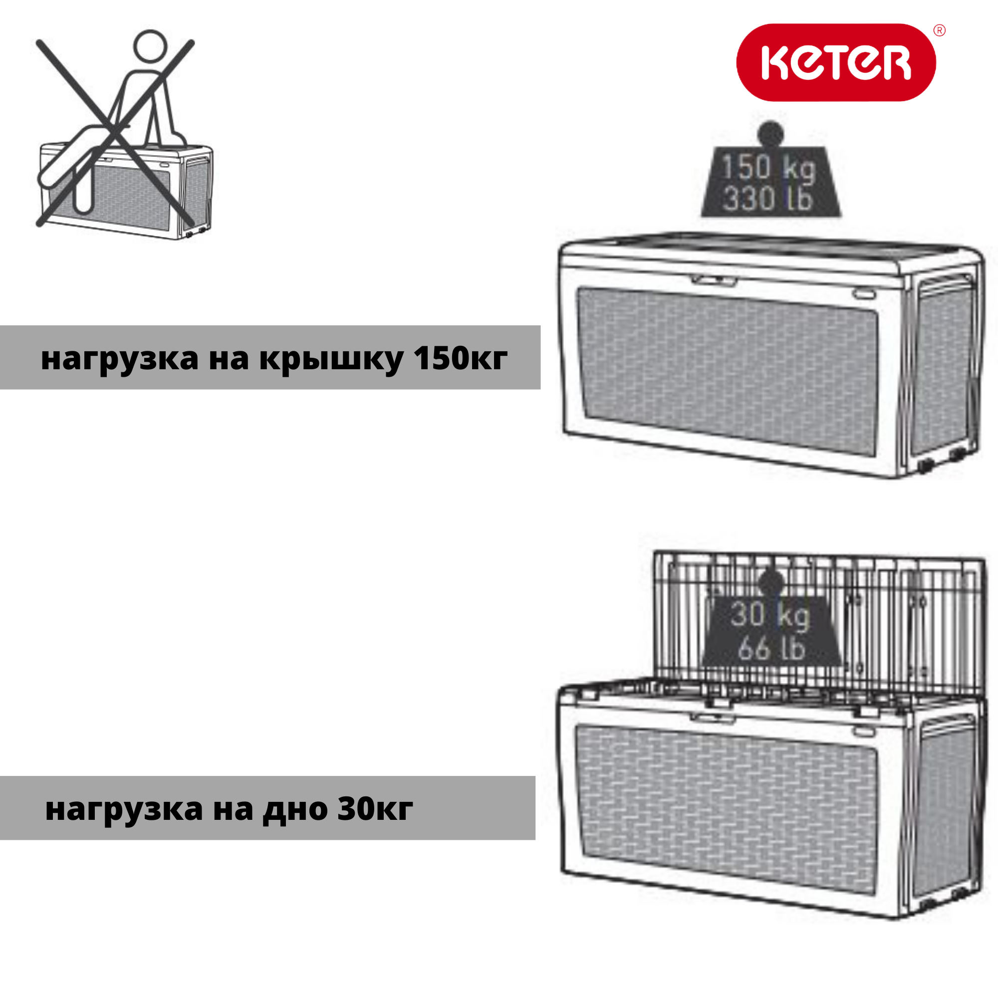 Сундук Самоа, коричневый 270л SAMOA RATTAN BOX