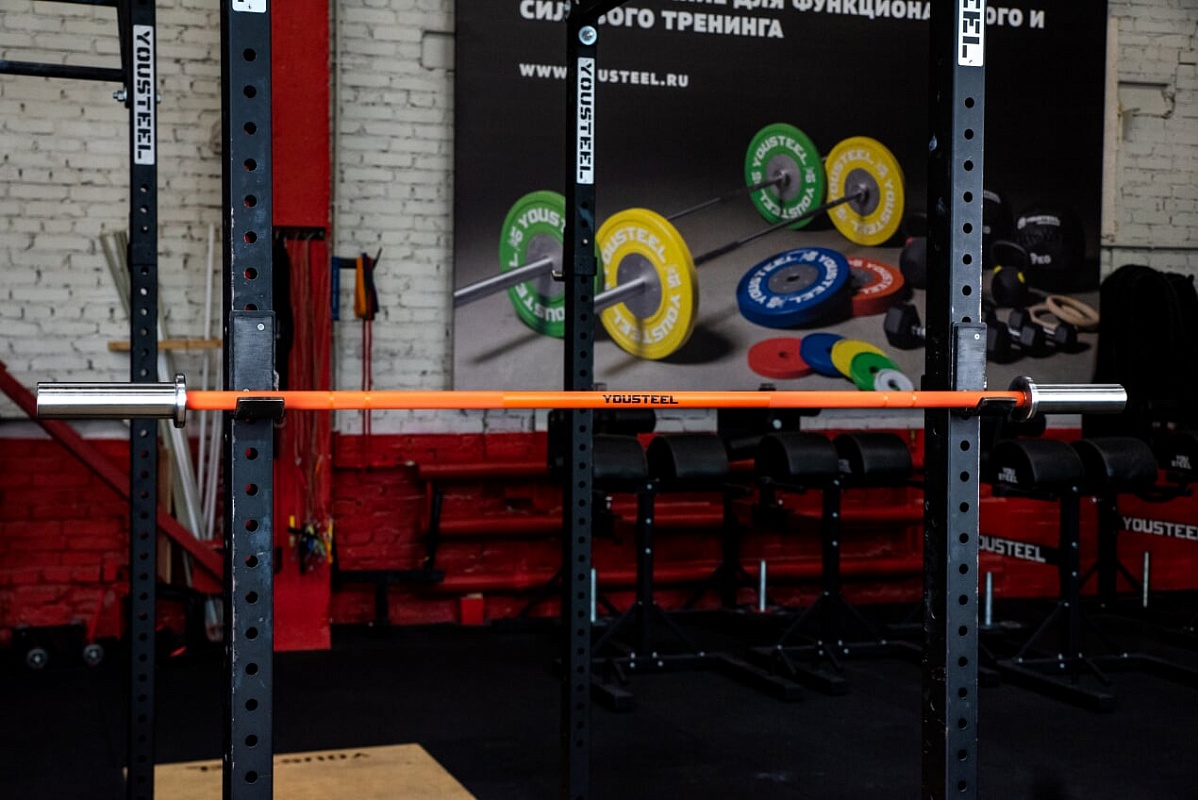 Гриф L1680мм D50мм YouSteel Training Bar XF-10, 10кг, bushing, оранжевый + хром