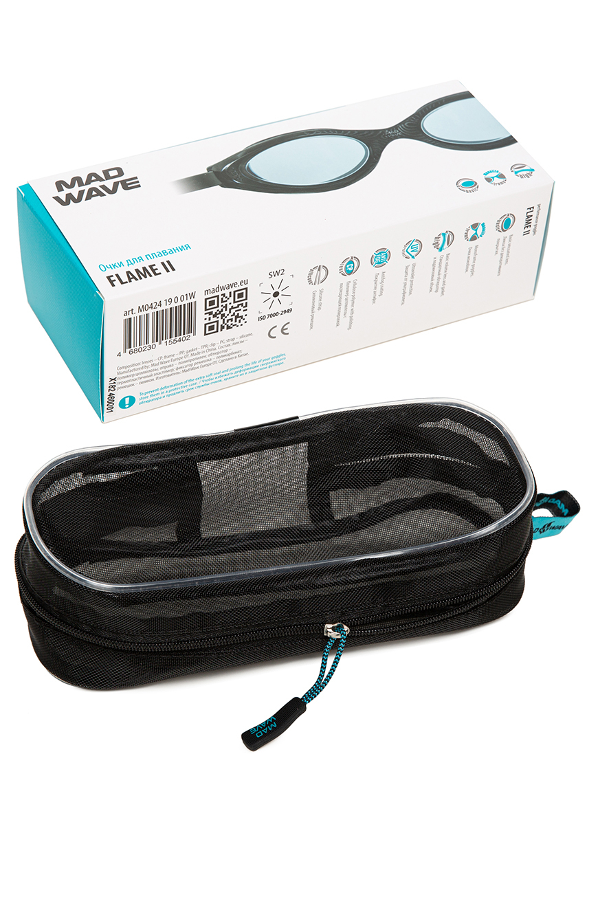 Очки для плавания Mad Wave Flame II M0424 19 0 01W черный