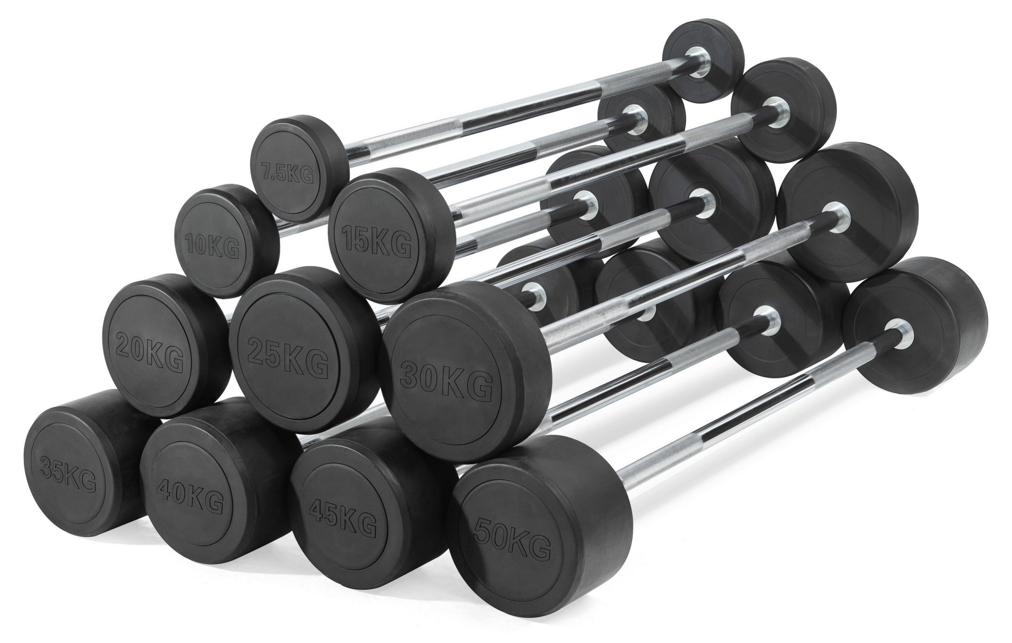Штанга неразборная обрезиненная 15 кг. Прямой гриф VictoryFit VF-DX4150