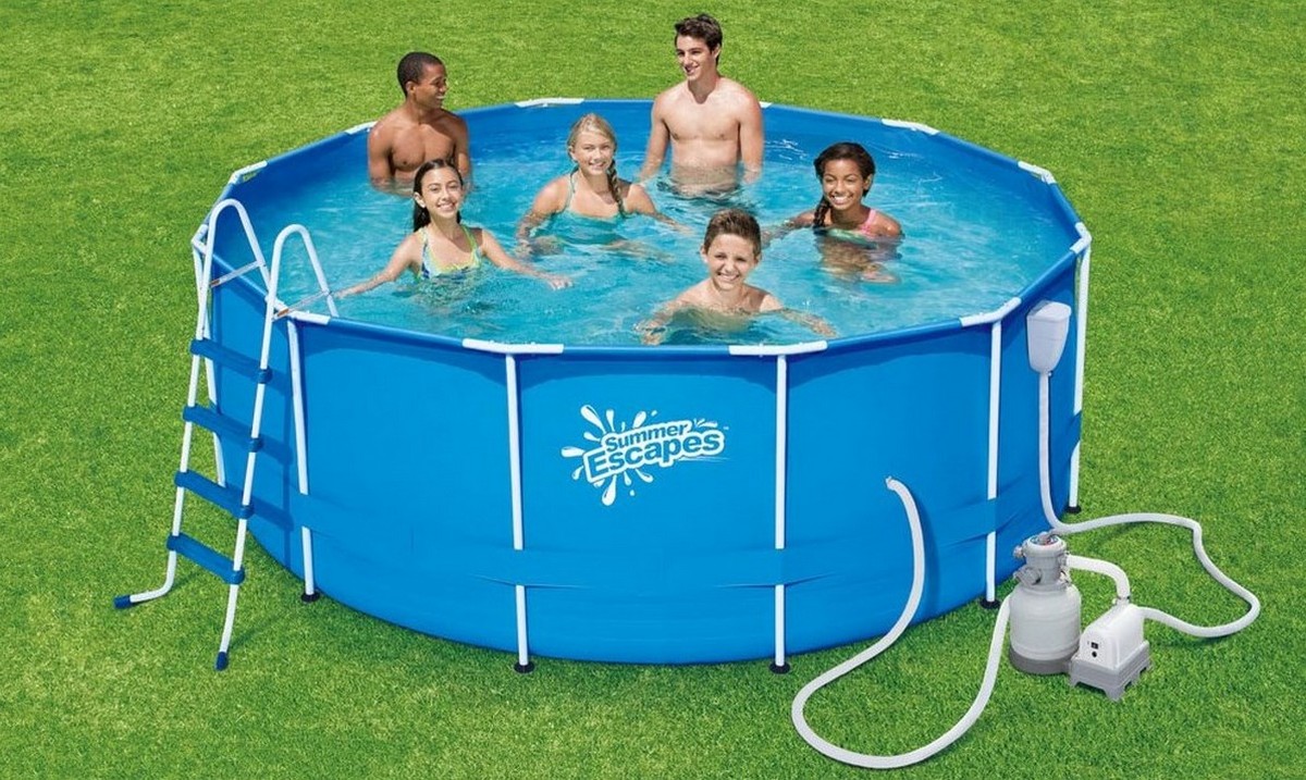 Каркасный бассейн круглый 396х132см+насос-фильтр SummerEscapes Polygroup Р20-1352-S