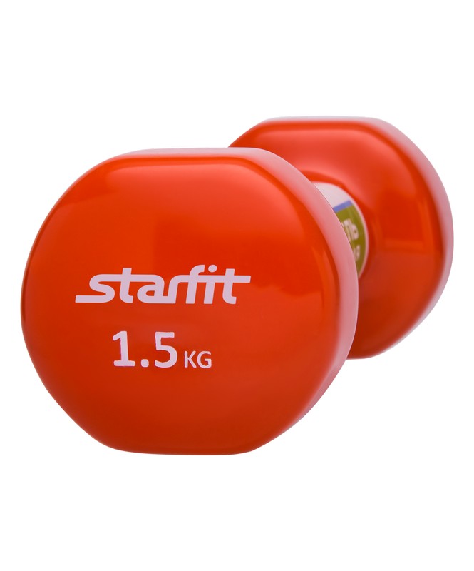 Гантель виниловая 1,5 кг Star Fit DB-101 оранжевый