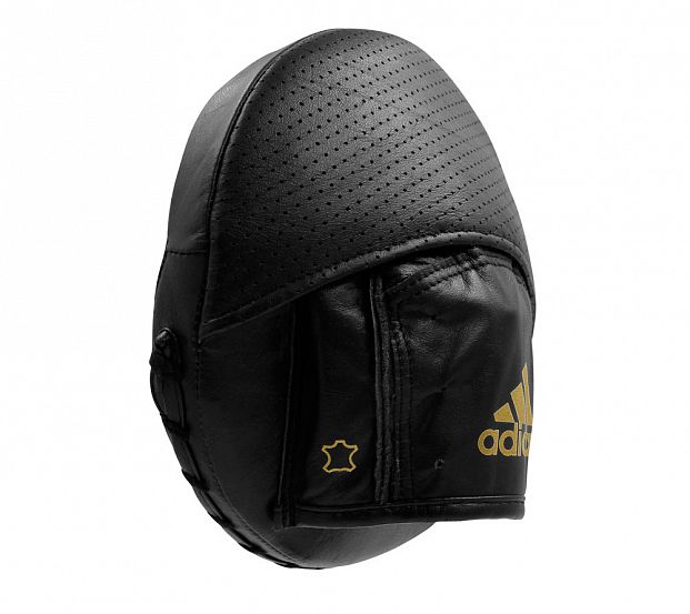 Лапы Speed Disk Punching Mitt Leather черно-золотые Adidas adiSDP01