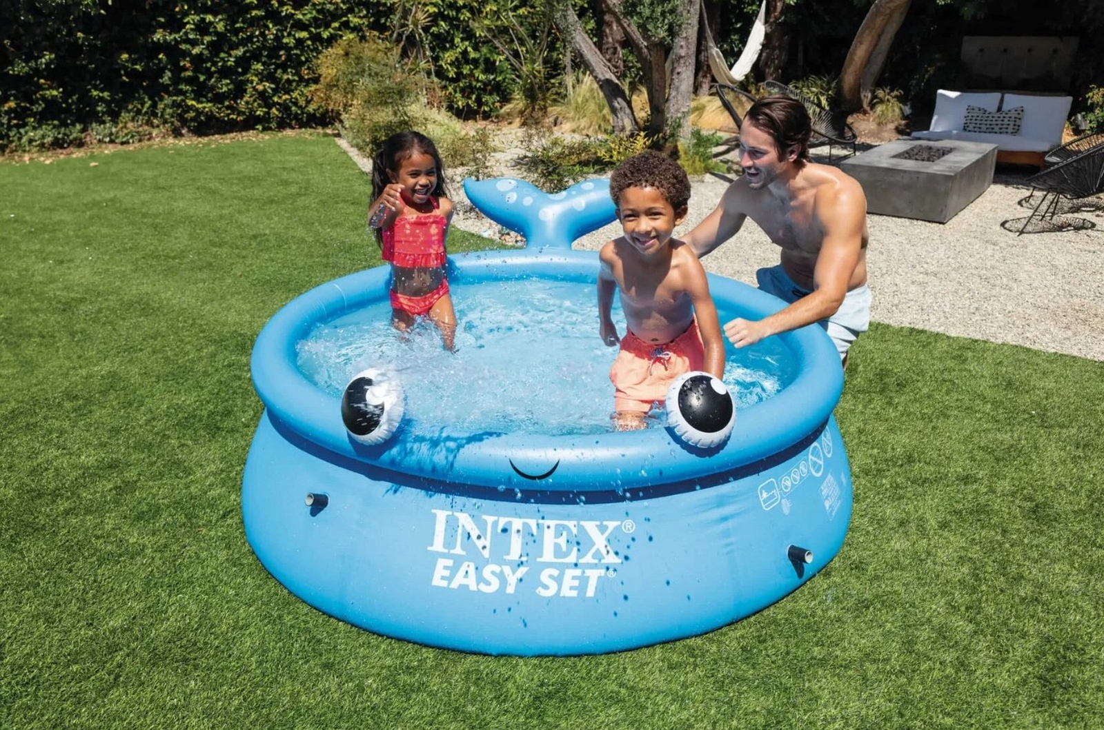 Бассейн 183х51см, 880л Intex Easy Set, Веселый кит 26102