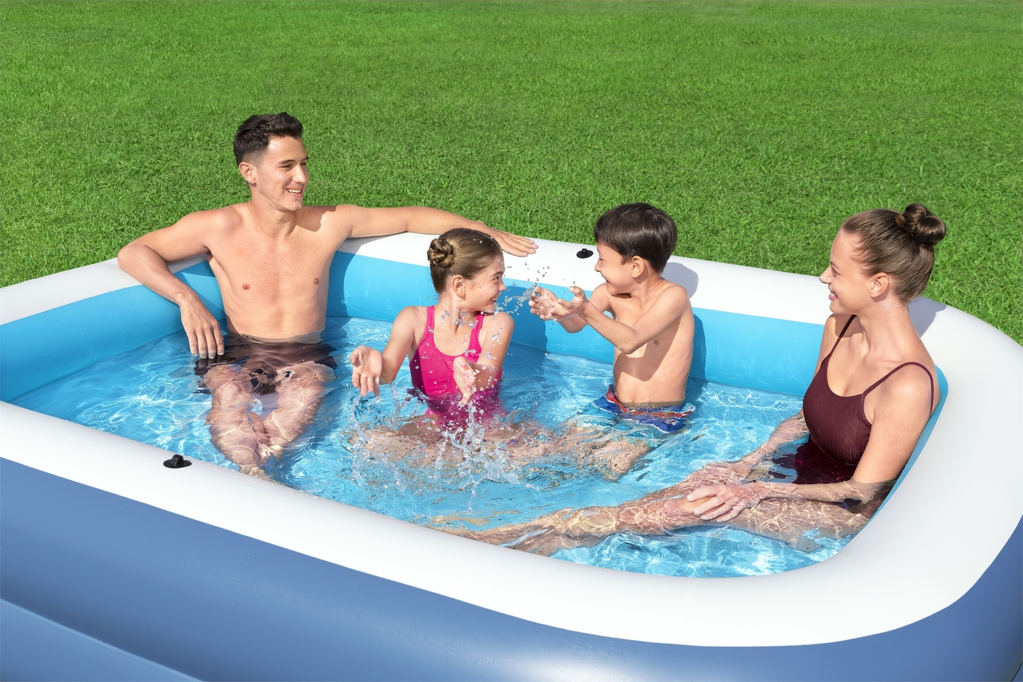 Детский надувной бассейн 254х178x140см, 778 л, от 6 лет Bestway Summer Blissn, с навесом 54449