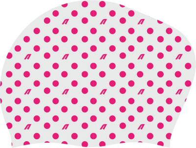 Шапочка для плавания Atemi long hair cap Point White TLH1PW принт