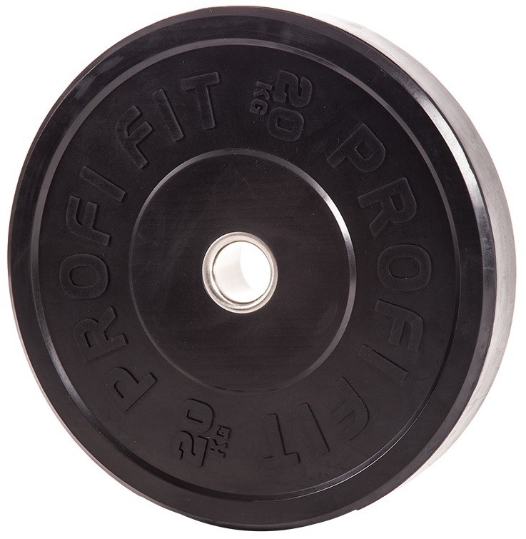 Диск для штанги каучуковый, черный, d51 20кг Profi-Fit