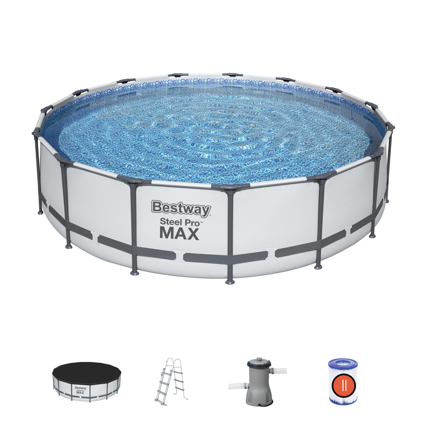 Бассейн круглый на стойках 457x107см Bestway Steel Pro Max 56488