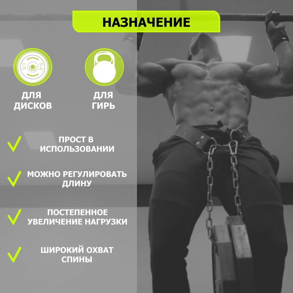 Пояс для отягощений с цепью Fitex Pro FTX-5071 | Premium Fitness