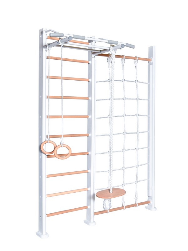 Детский спортивный комплекс Perfetto Sport "Scala in legno con rete" bianco-naturale PS-125