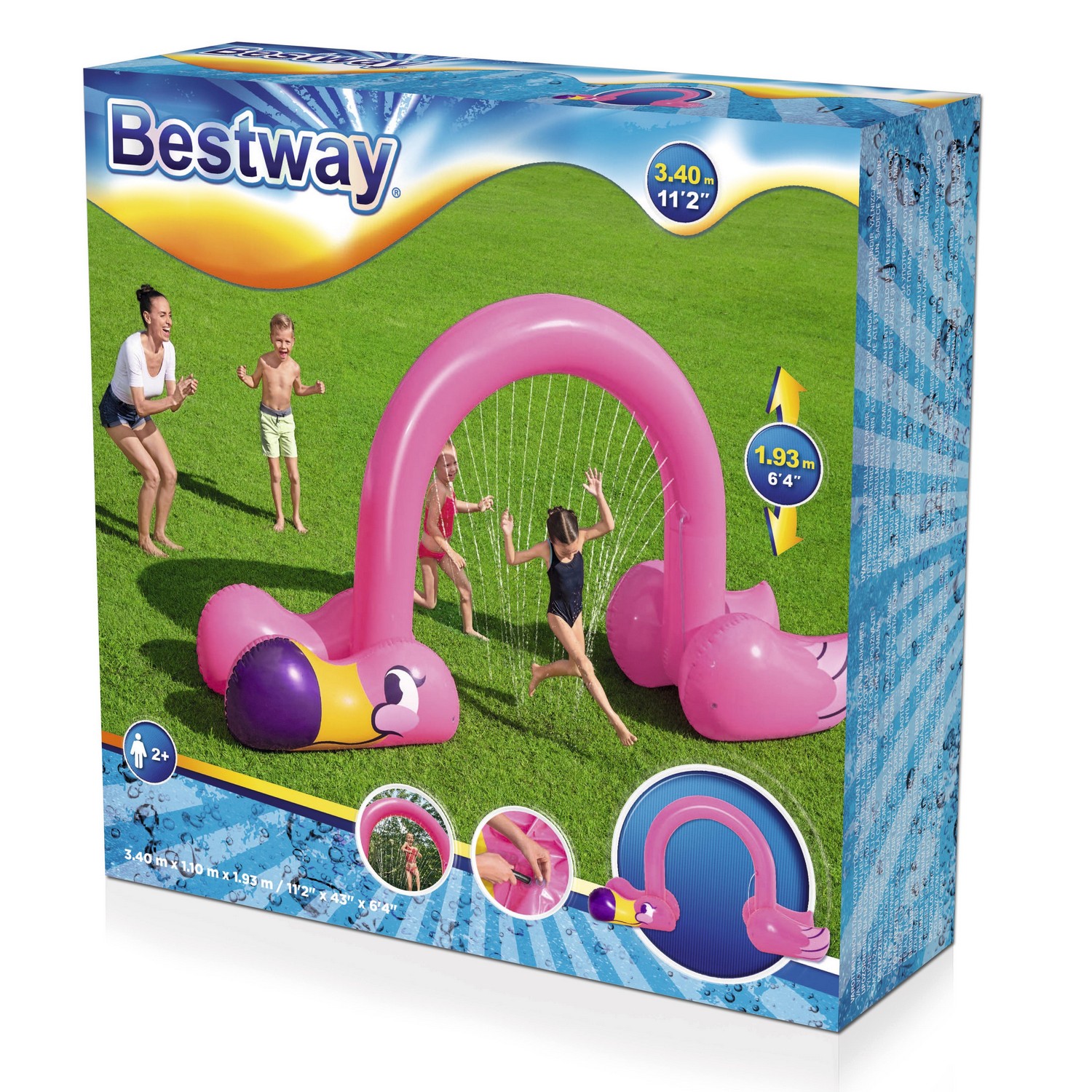 Разбрызгиватель Bestway 340х110х193см Фламинго от 2 лет 52382