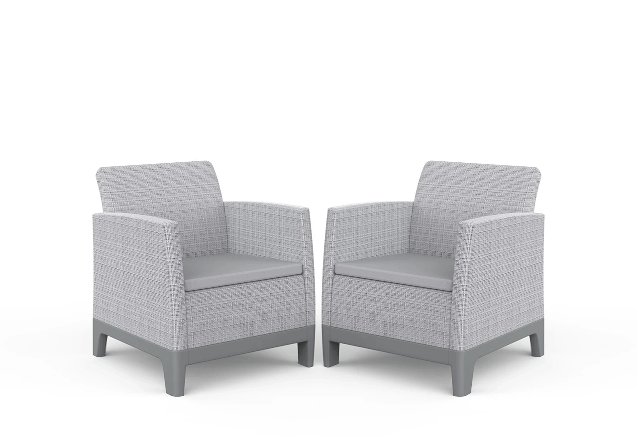 Комплект мебели Сканди Форма (Scandi Forma set with 3 seater sofa and storage box jute table Ash grey & Storm Grey) св.серый