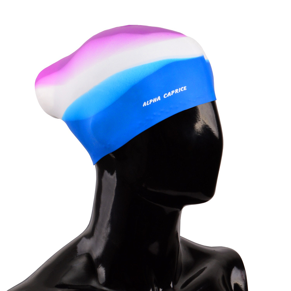 Шапочка для плавания, для длинных волос Alpha Caprice SCL 6 - violet\wh\blue