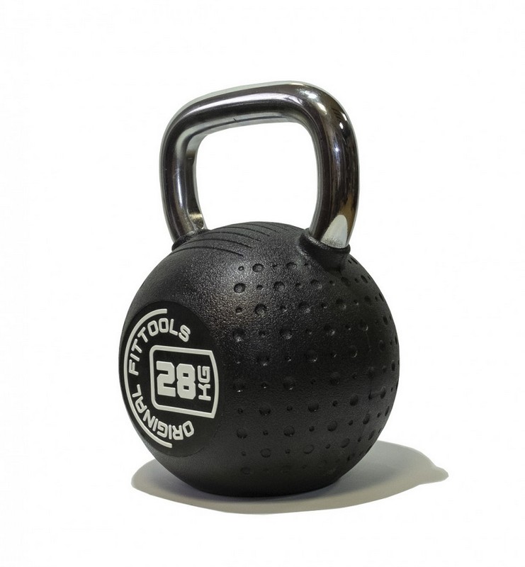 Гиря 28 кг Original Fit.Tools FT-KB-CPU-28 с хромированной ручкой, полиуретановая