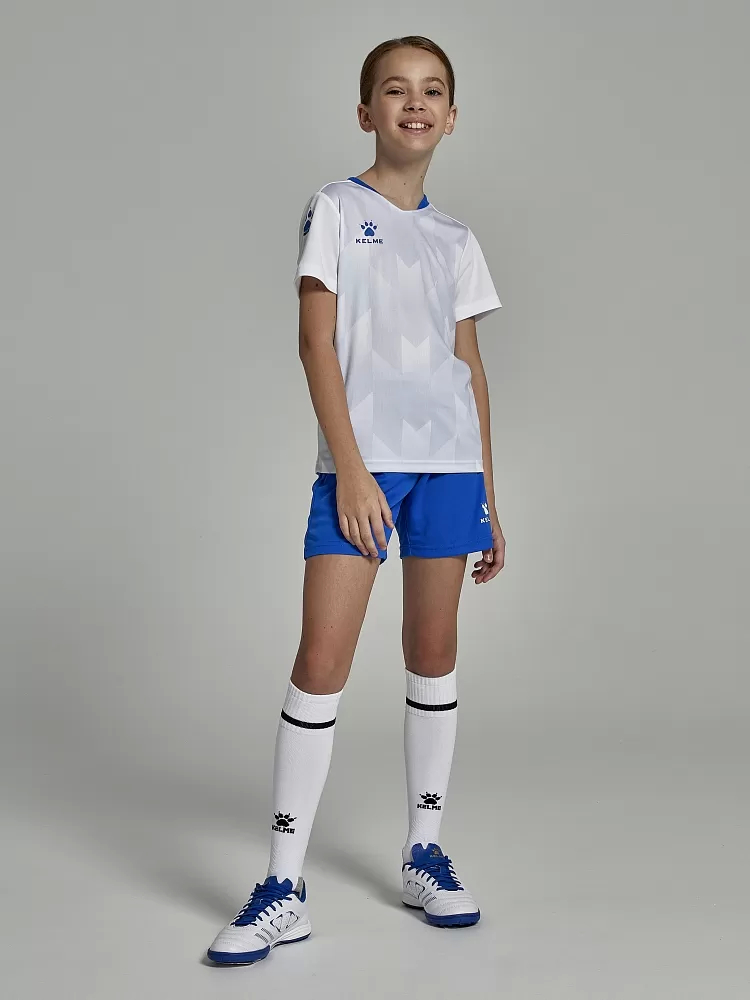 Детская футбольная форма Kelme Short-Sleeved Football Suit 8251ZB3003-100 White\Blue