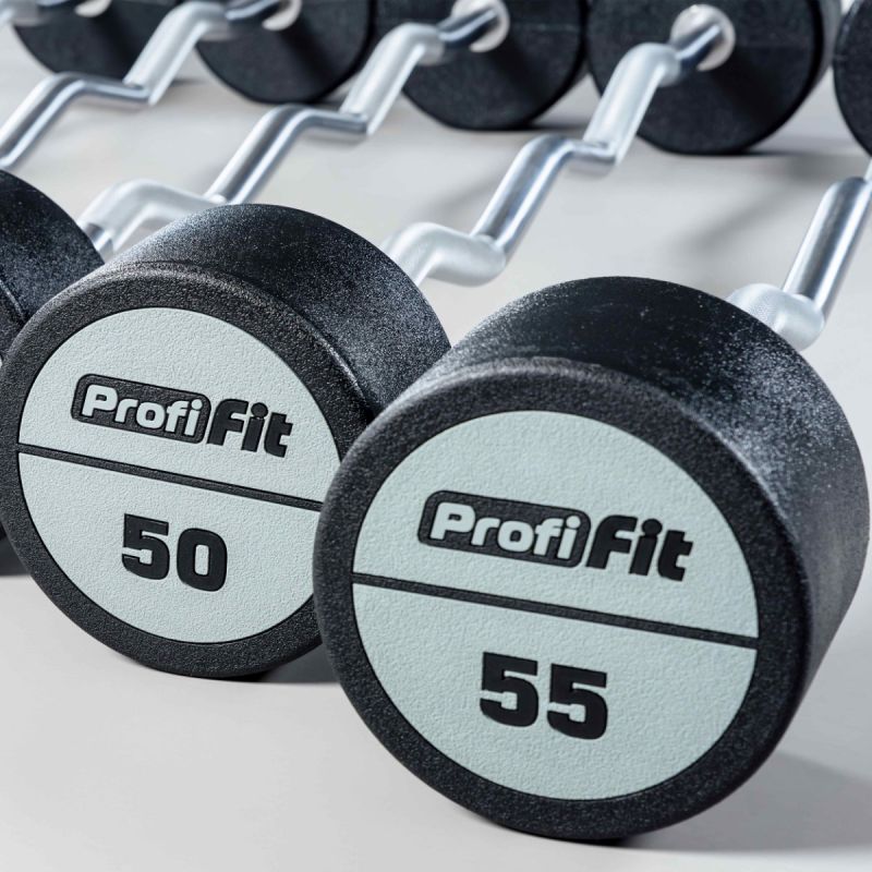 Набор изогнутых полиуретановых штанг LEVEL 35-55кг (шаг 5 кг, 5 шт) Profi-Fit