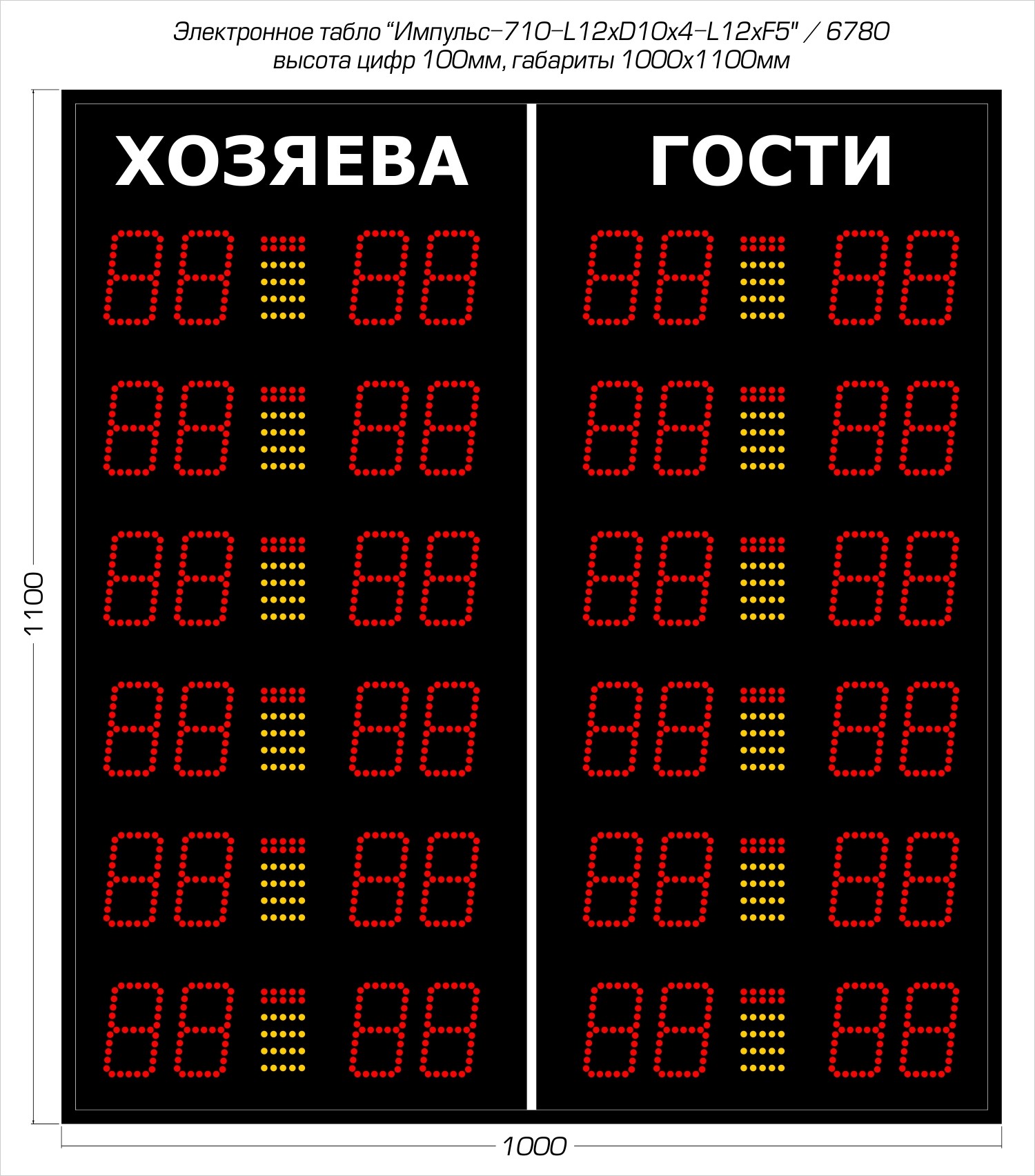 Табло для баскетбола Импульс 710-L12xD10x4-L12xS5