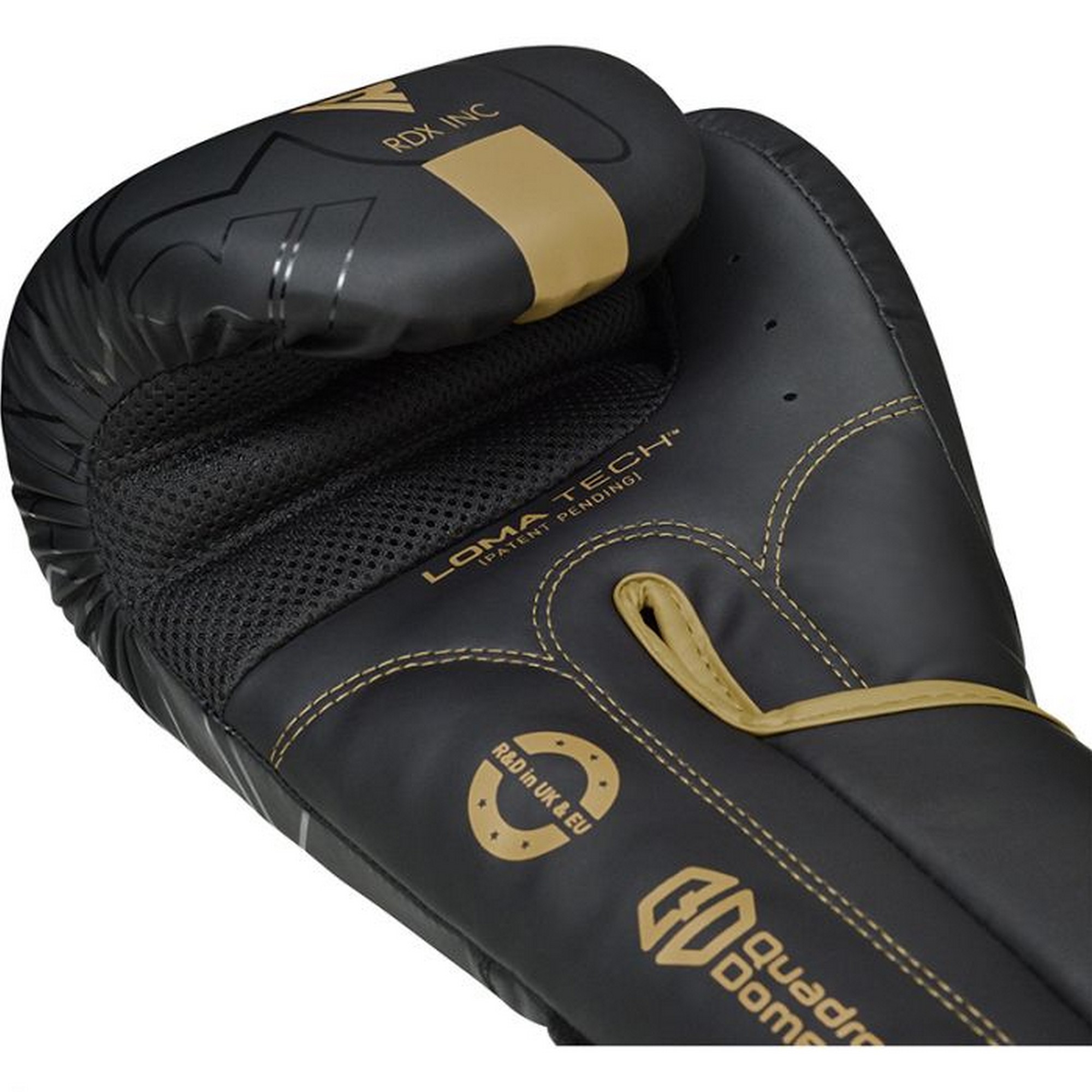 Перчатки тренировочные RDX BGR-F6MGL-14OZ черный\золотой матовый