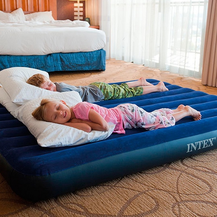 Надувной матрас Intex Classic Downy Airbed Fiber-Tech, 152х203х25см 64759