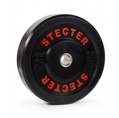Каучуковый диск (rubber bumper plates) 25 кг Stecter