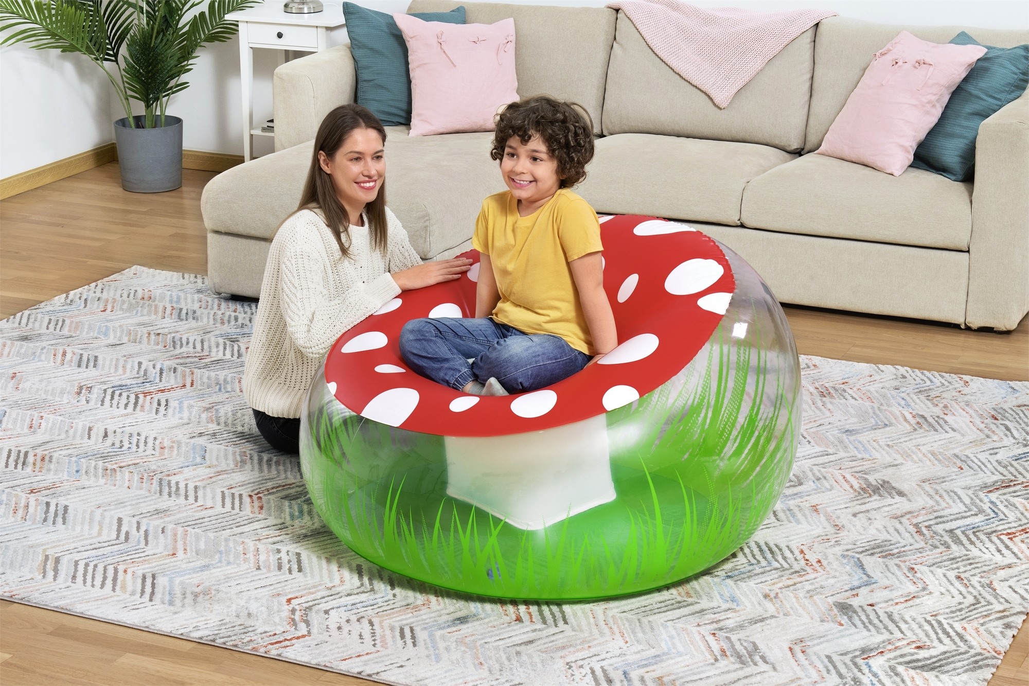 Надувное кресло Mighty Mushroom 112x112x66см до 75 кг от 6 лет Bestway 75123