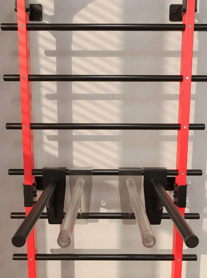 Профессиональная шведская стенка с брусьями и турником Domsen Fitness Ds58 RED