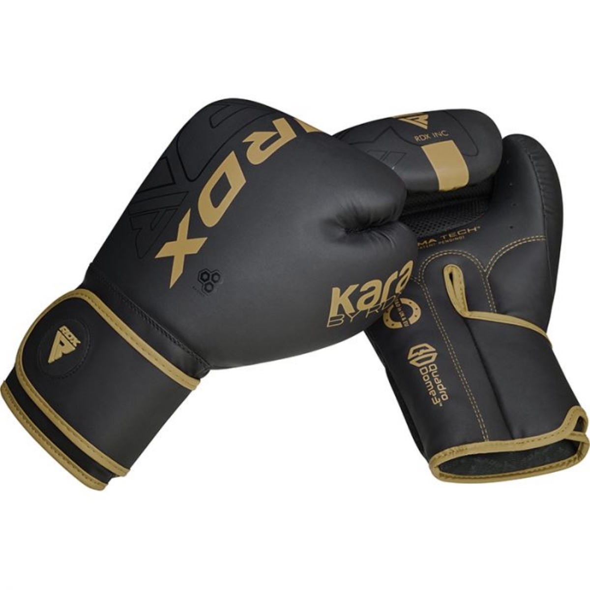 Перчатки тренировочные RDX F6 BGR-F6MGL-6OZ черный\золотой матовый