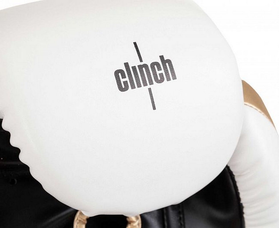 Перчатки боксерские Clinch Contender C184 бело-черно-золотой