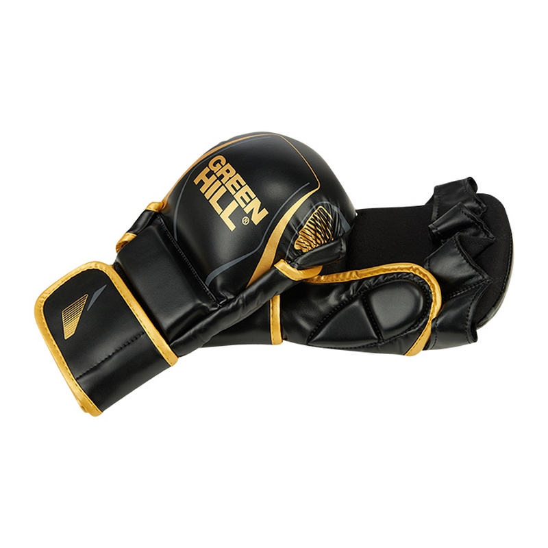 Гибридные перчатки для MMA Green Hill MMI-603GH черно-золотой