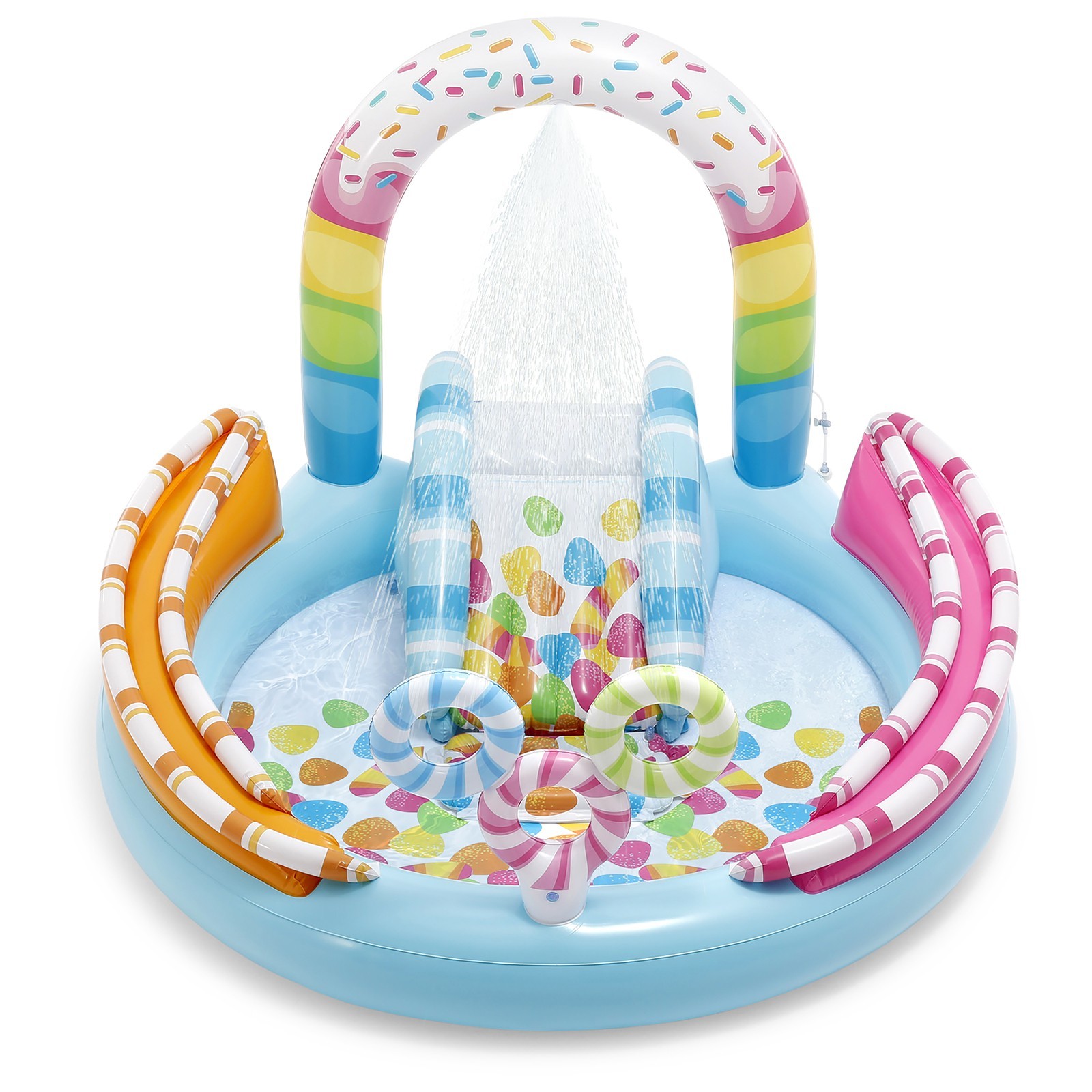 Надувной детский бассейн Игровой центр Candy Fun 170х168х122 см Intex 57144