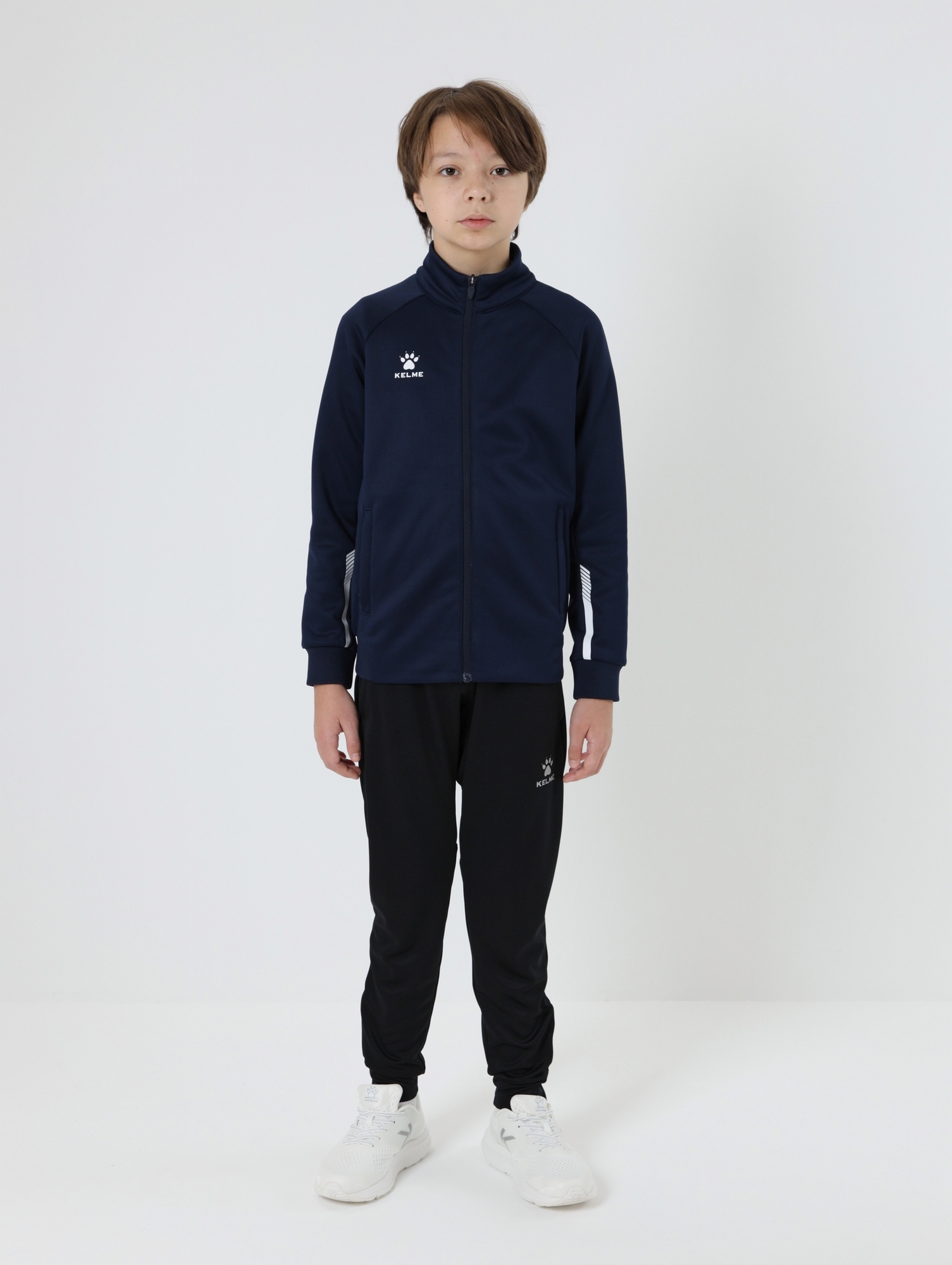 Детская олимпийка Kelme Children's Knitted Jacket (fleece) 7461WT3143-416 Dark Blue