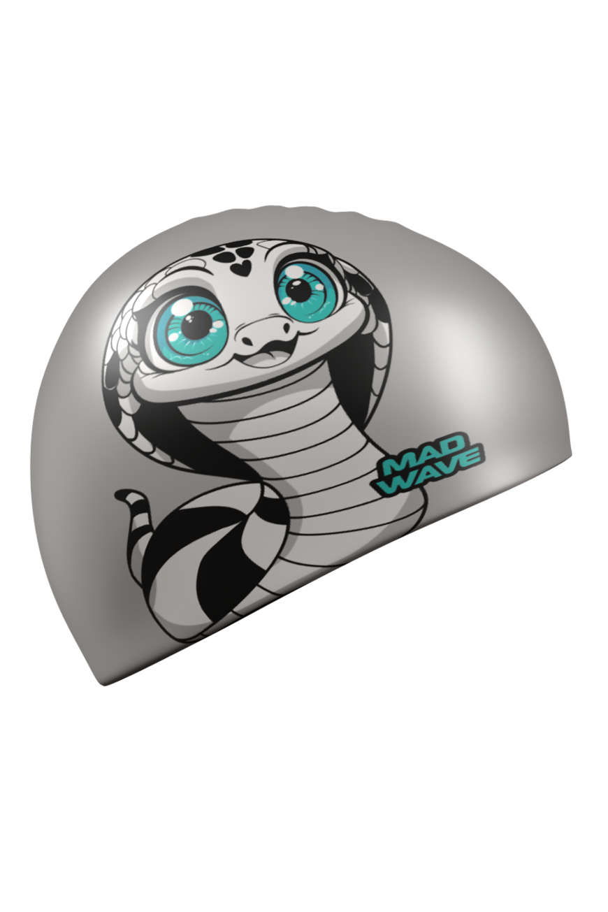 Юниорская силиконовая шапочка Mad Wave Snake M0575 14 0 00W серебро