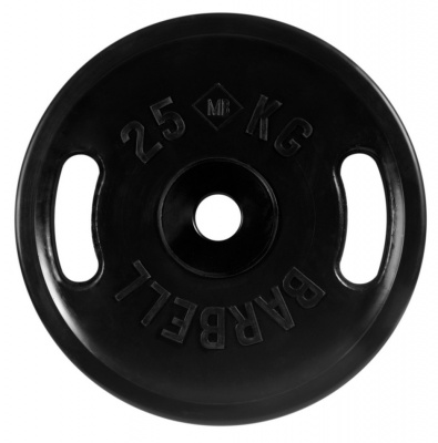Диск олимпийский d51мм евро-классик с ручками MB Barbell MB-PltBS-25 25 кг черный