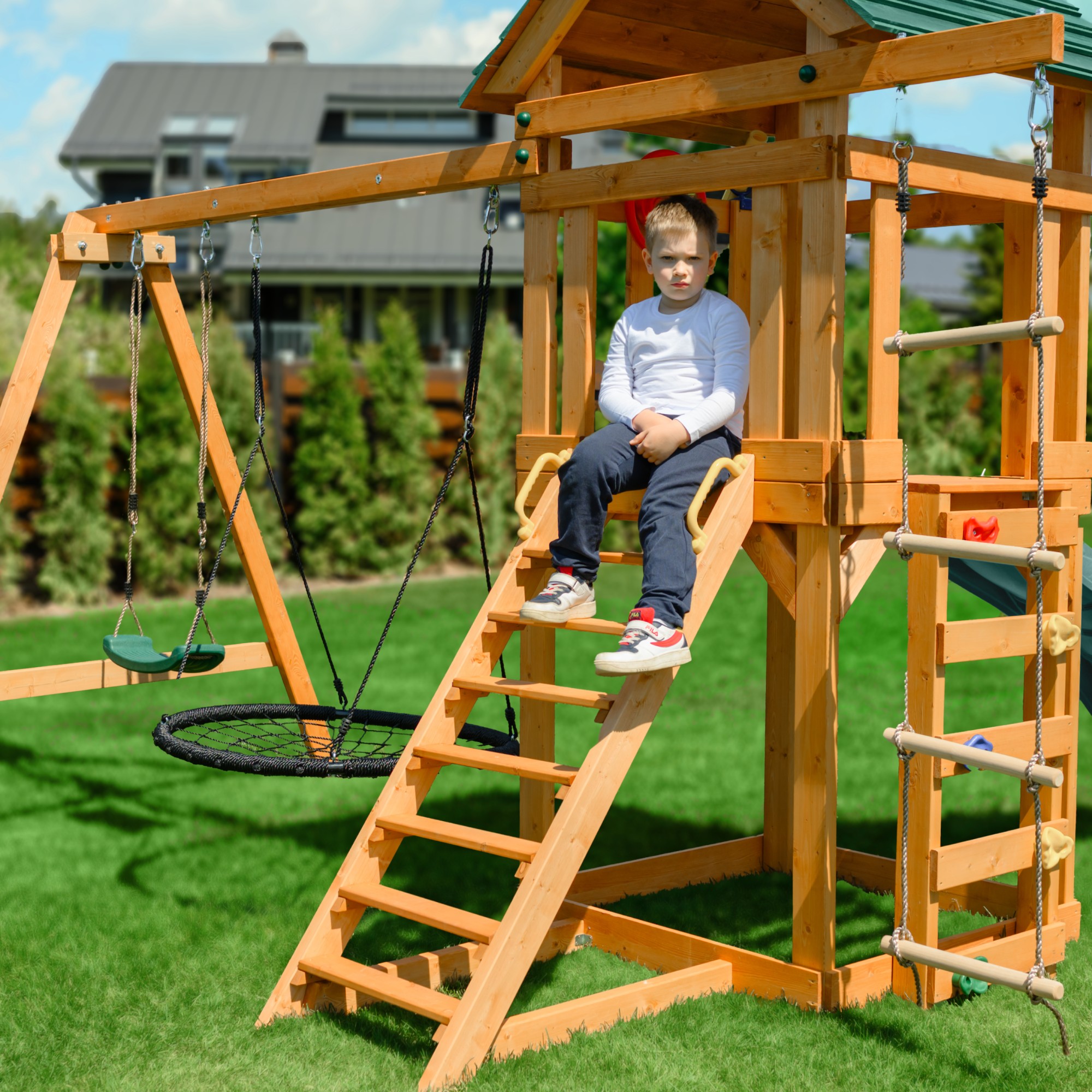 Детский игровой комплекс Unix Kids (6 in 1) PLU6IN1DG Dark Green