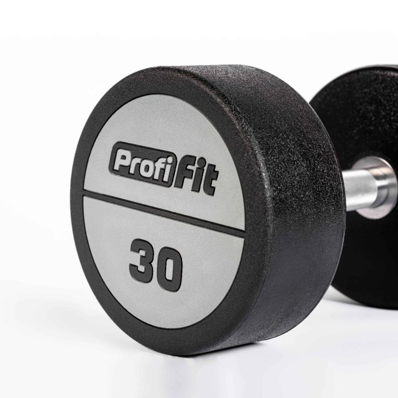 Гантельный ряд полиуретановый LEVEL (шаг 2,5кг, 5 пар) 27,5-37,5кг Profi-Fit