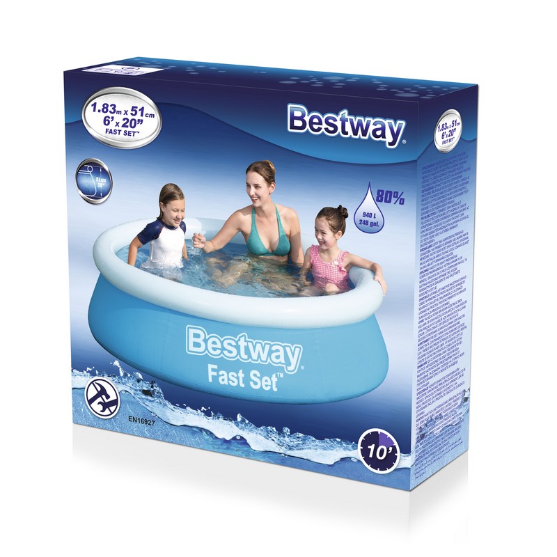 Бассейн с надувным бортом Bestway 183х51см 57392