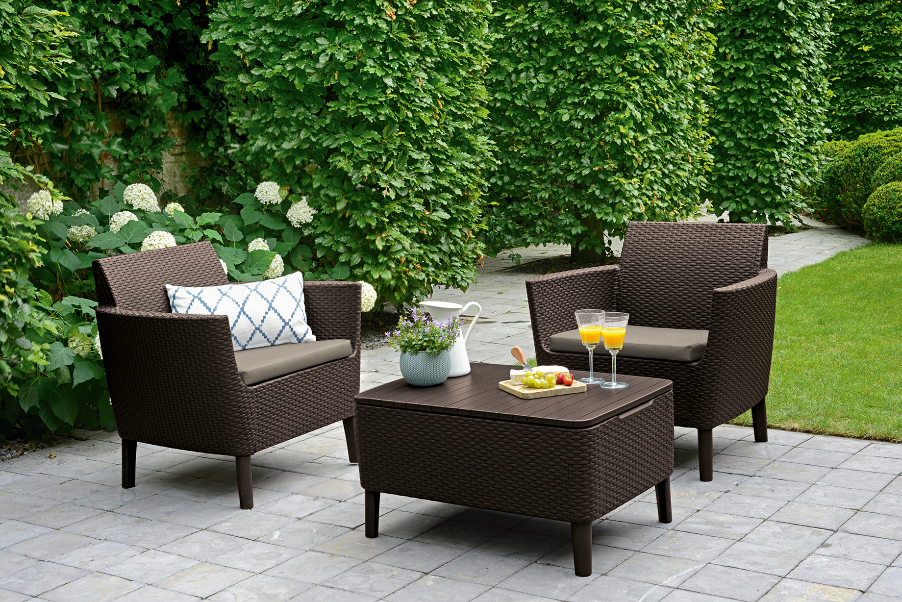 Комплект мебели Салемо балкон, коричневый Salemo balcony set