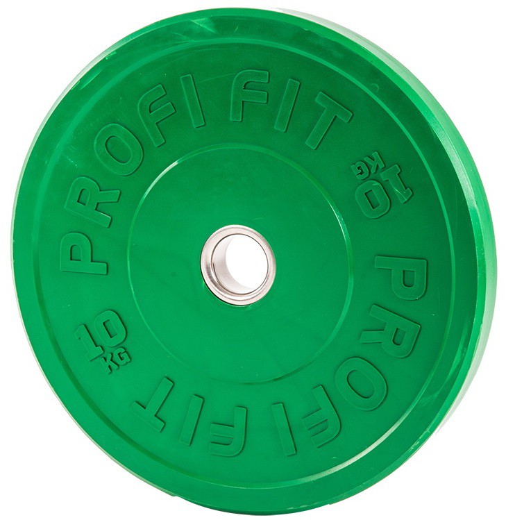 Диск для штанги каучуковый, цветной, d51 10кг Profi-Fit
