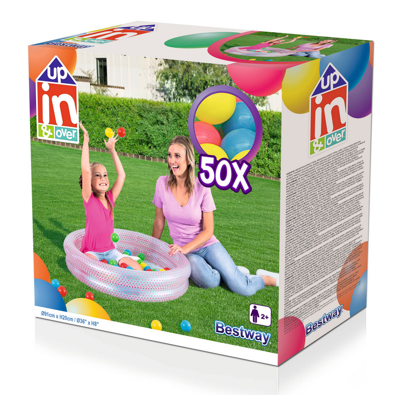 Детский надувной бассейн с мячами Play Pool, 91x20см Bestway 51141