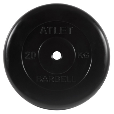 Диск обрезиненный d26мм MB Barbell MB-AtletB26-20 20кг черный