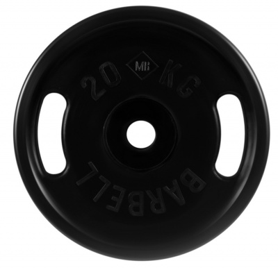Диск олимпийский d51мм евро-классик с ручками MB Barbell MB-PltBS-20 20 кг черный