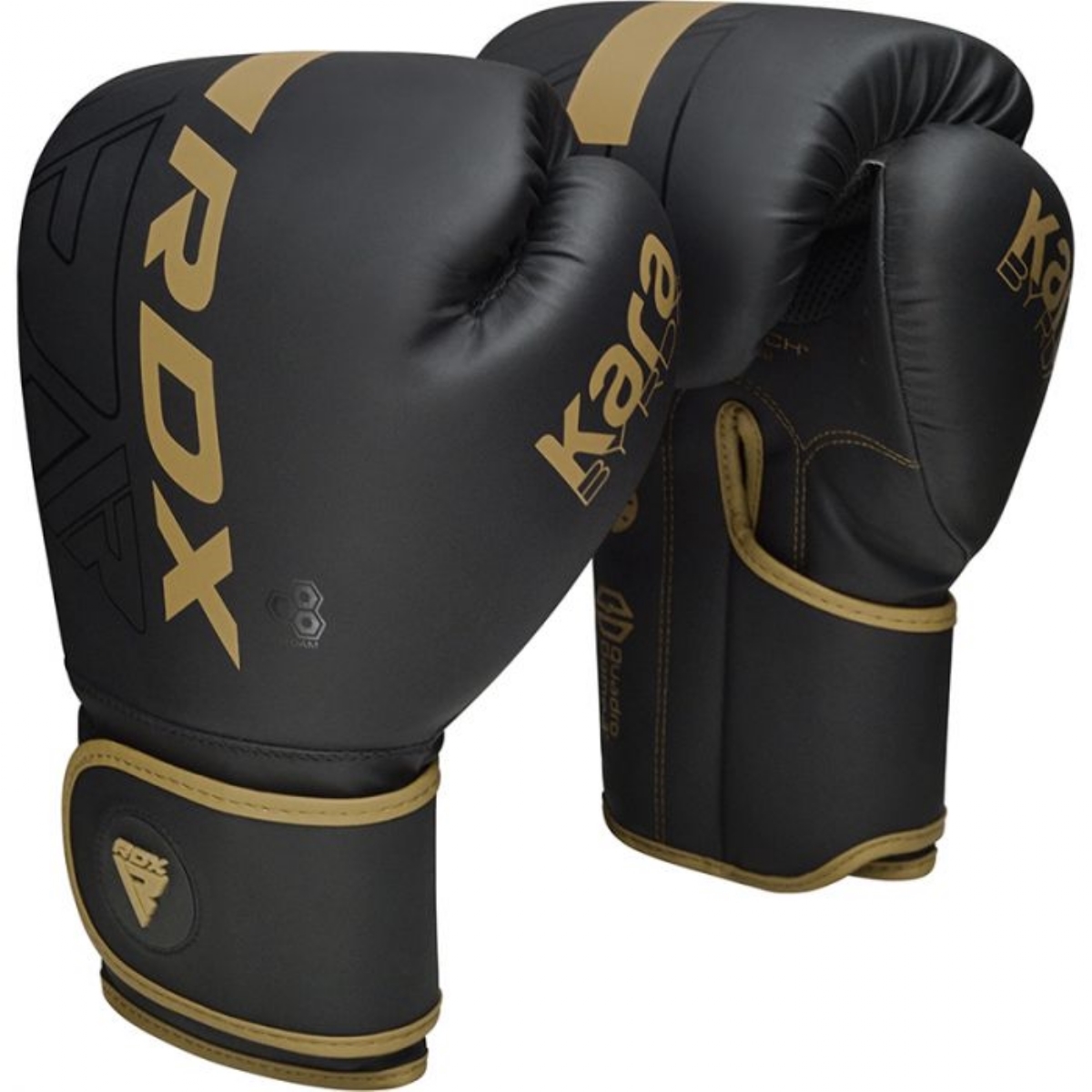 Перчатки тренировочные RDX F6 BGR-F6MGL-6OZ черный\золотой матовый