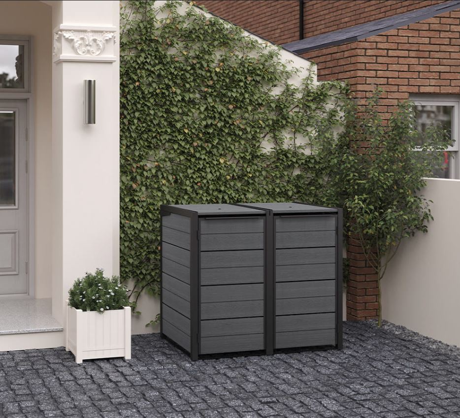 Шкаф для мусорных баков (Hide Away Bin Storage 240 L Grey)