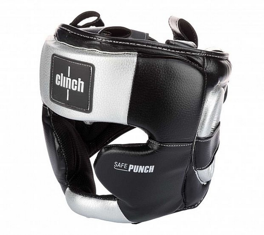 Шлем боксерский Clinch Punch 2.0 Full Face C148 черно-серебристый