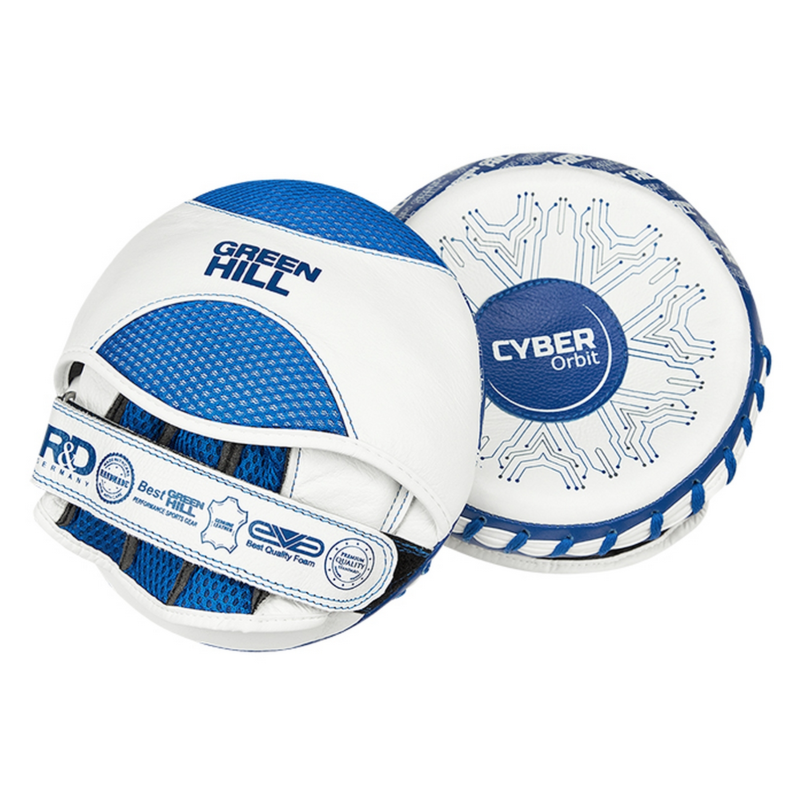 Боксёрские Лапы малые Green Hill CYBER ORBIT FMCO-2021-0019 бело-синий