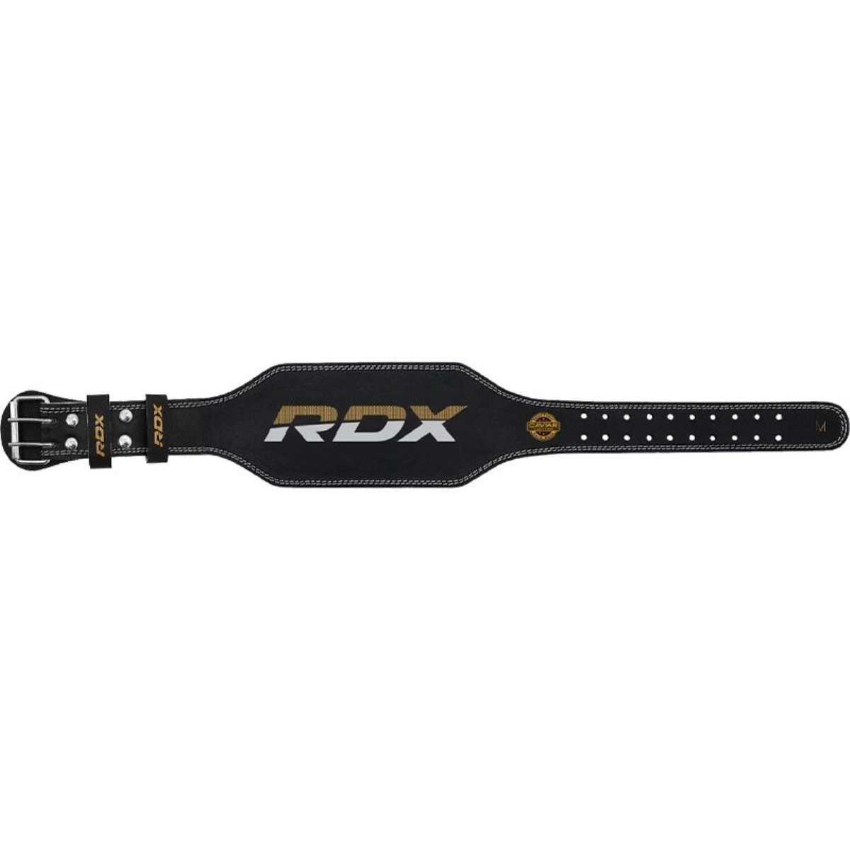 Пояс RDX 4" Leather WBS-4RB черный\золотой